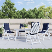  4 db tengerészkék oxford szövet magas háttámlájú székpárna lakástextília