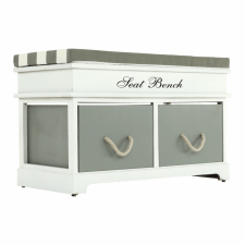 4-Home Bench 2 pad tárolóhellyel, 70 x 35 x 45 cm, szürke bútor