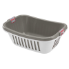 4-Home Heidrun Ruháskosár + mosókád 20L 54x40x20cm Fehér - Szürke