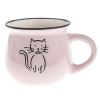 4-Home Kerámiabögre rajzos cicás 368ml,rózsaszín