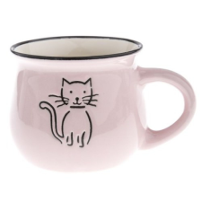 4-Home Kerámiabögre rajzos cicás 368ml,rózsaszín bögrék, csészék