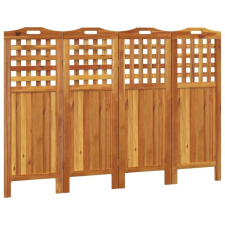 4 paneles tömör akácfa térelválasztó 162x2x115 cm bútor
