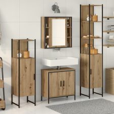  4 részes fürdőszoba bútor készlet Ipari tölgy Mérnök Fa fürdőszoba bútor