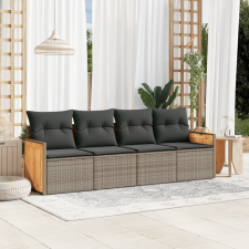 4 részes szürke polyrattan kerti ülőgarnitúra párnákkal kerti bútor