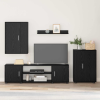  4 részes TV szekrény szett polcokkal 4 pcs Musta tammi Faanyag