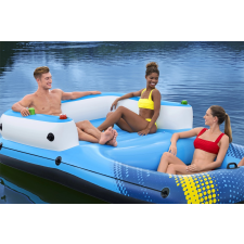 4 személyes úszó sziget matrac BESTWAY napellenzővel és hálós aljú vizes játék