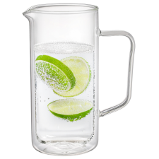 4Home Hot&Cool Double hőálló üvegkancsó, 1 l üdítős pohár
