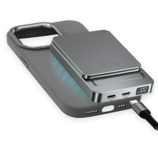 4smarts Wireless OneStyle with MagSafe Compatible Case for Apple iPhone 15, 5000mAh, szürke tok és táska