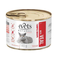  4Vets NATURAL SIMPLE RECIPE borjúhússal 185g konzerv macskáknak macskaeledel