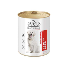 4Vets NATURAL SIMPLE RECIPE marhahússal 800g konzerv kutyáknak kutyaeledel