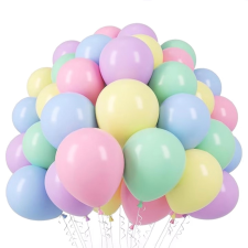  50 darabos latex lufi szett – Pasztell színű – 30 cm party kellék