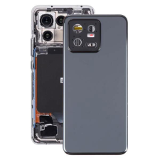  56002300M300 Gyári akkufedél hátlap, lencse kerettel - burkolati elem Xiaomi 13, fekete mobiltelefon, tablet alkatrész