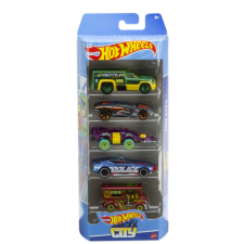 5 DARABOS HOT WHEELS VÁROSI AUTÓ KÉSZLET autópálya és játékautó