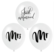  5 darabos latex lufi szett – Fehér – Mr, Mrs és Just Married felirattal party kellék