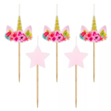  5 darabos születésnapi gyertya – Unikornis party kellék
