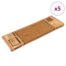  5 db bézs öntapadó lépcsőszőnyeg 65x21x4 cm lakástextília