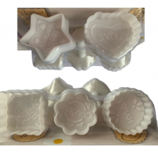  5 DB FONDANT KISZÚRÓ -SZÍV,CSILLAG,VIRÁG,KÖR,NÉGYZET sütés és főzés