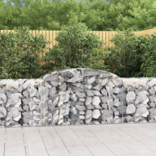  5 db íves horganyzott vas gabion kosár 300x50x80/100 cm kerti tárolás