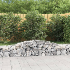 5 db íves horganyzott vas gabion kosár 400x50x40/60 cm kerti tárolás