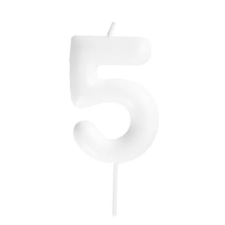  5-ös fehér színű számgyertya sütés és főzés