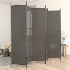 5 paneles antracitszürke szövet térelválasztó 250x200 cm bútor