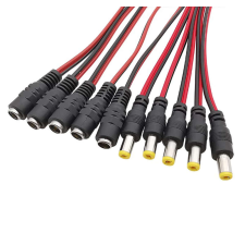 5 pár forrasztható kábel DC tápcsatlakozó 5.5x2.1mm Apa-Anya kábel és adapter