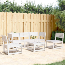  5 részes fehér tömör fenyőfa kerti ülőgarnitúra kerti bútor