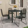  5 részes fekete PVC rattan kerti étkezőgarnitúra