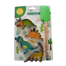 5 részes süti kiszúró szett szilikon spatulával - dinoszaurusz sütés és főzés