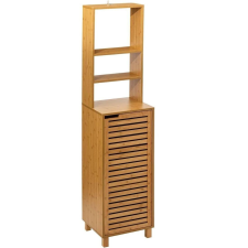  5Five Sicel fürdőszobaszekrény ajtóval és polcokkal, bambusz, 38x33x168 cm, natúr fürdőszoba bútor