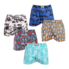  5PACK férfi bő szárú boxeralsók Styx art klasszikus gumipánt többszínű (5A1377679) XL