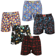  5PACK férfi bő szárú boxeralsók Styx art klasszikus gumipánt többszínű (5A1778456) L