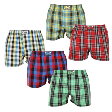  5PACK férfi bő szárú boxeralsók Styx klasszikus gumipánt többszínű (5A102129) M