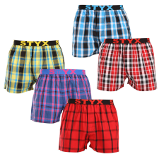  5PACK férfi bő szárú boxeralsók Styx sportos gumipánt többszínű (5B103135) XL férfi alsó