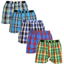 5PACK férfi bő szárú boxeralsók Styx sportos gumipánt többszínű (5B1167890) S férfi alsó