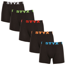 5PACK férfi boxeralsó Styx hosszú sportos gumipánt fekete (5U9602) M férfi alsó