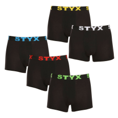  5PACK Férfi boxeralsó Styx sportos gumipánt fekete (5G9601) XL