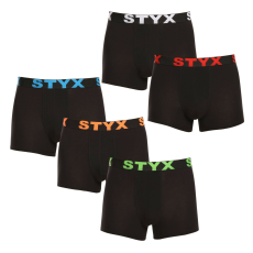  5PACK Férfi boxeralsó Styx sportos gumipánt fekete (5G9602) M