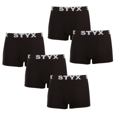  5PACK Férfi boxeralsó Styx sportos gumipánt fekete (5G960) L