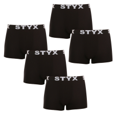 5PACK férfi boxeralsó Styx sportos gumipánt nagyméretű fekete (5R960) 3XL férfi alsó