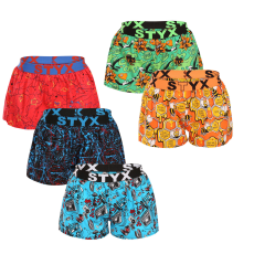  5PACK női bő szárú boxeralsók Styx art sportos gumipánt többszínű (5T1367834) M