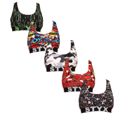 5PACK női sportmelltartó Styx sport art többszínű (5IP8502379) L