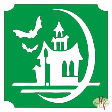  5x5 cm-es Csillámtetoválás sablon - Halloween Kastély 176 csillámtetoválás