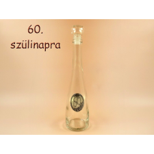  60. szülinapra pálinkás üveg 0,5l fémcimkés ajándéktárgy