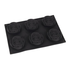  6 adagos lapos rózsa alakú szilikon sütőforma edény