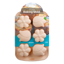  6 adagos virág alakú Bewello szilikon muffin sütőforma edény