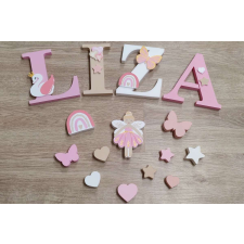  6 betűs Balerina díszítésű dekorbetű szett, választható névvel, színnel gyerekszoba dekoráció