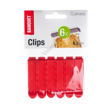  6 db 8,5 cm-es színes műanyag zacskózáró csipesz Banquet Culinaria konyhai eszköz
