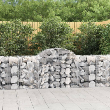  6 db íves horganyzott vas gabion kosár 200x50x80/100 cm kerti tárolás