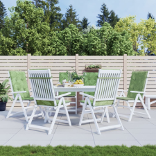  6 db levélmintás szövet magas háttámlájú székpárna kerti bútor